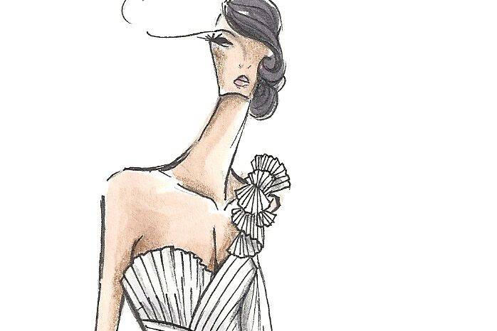 Sketch of Bride's Mag gown