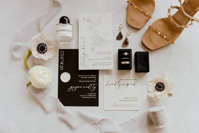 B&W invitation suite