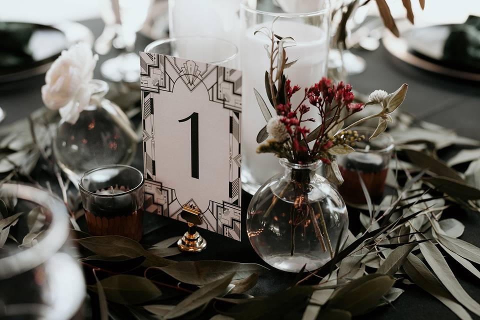 Art deco table numbers
