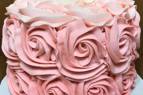 Pink floral cake
