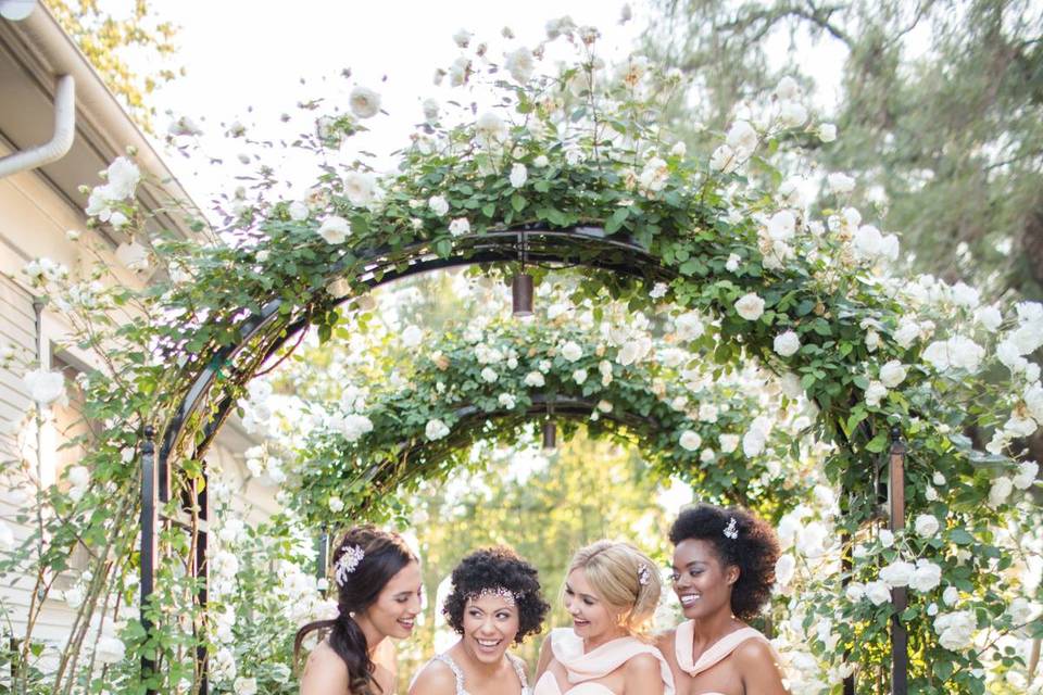 Vintage bride & her women