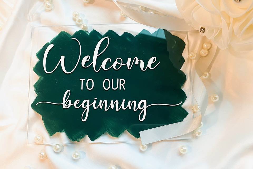 Welcome sign (sample size)