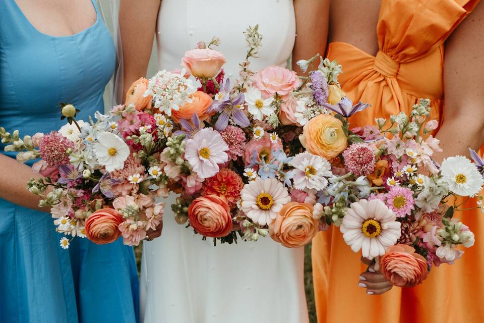 Colorful summer bouquets
