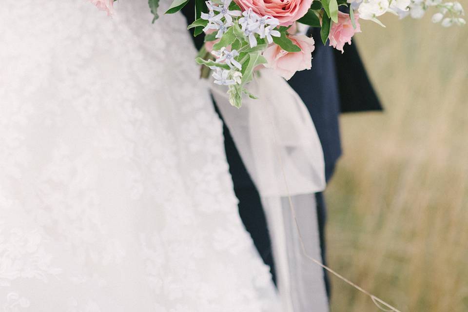 Pastel bridal bouquet