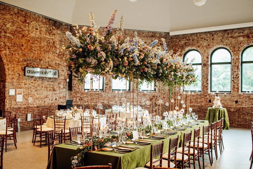 Colorful head table