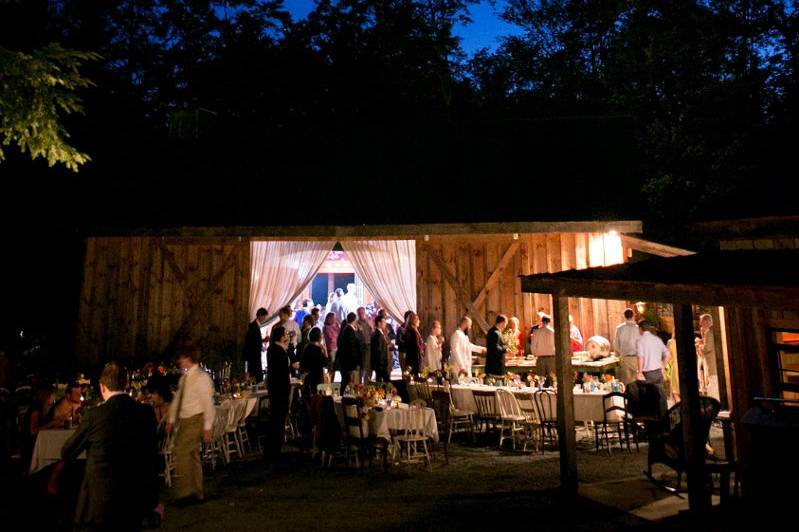 The barn at night