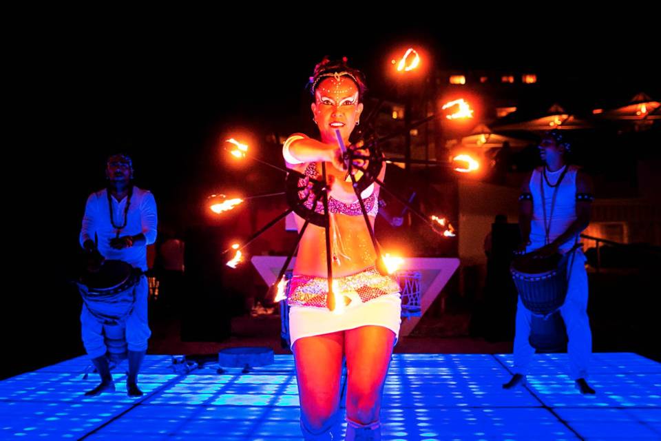 Fireshow dancer, for a wedding