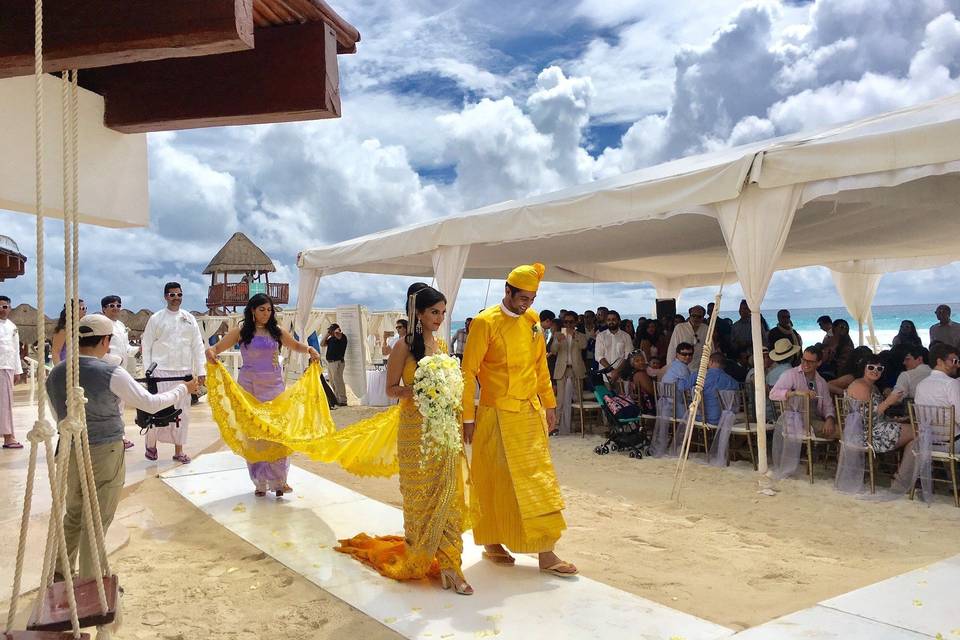 Indian wedding, Beach area with a Tent