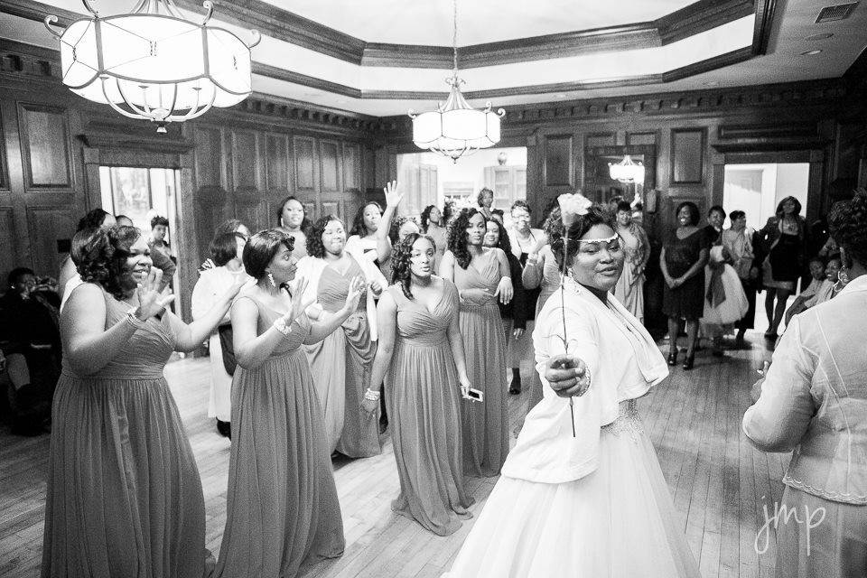 Bride with her bridesmaids