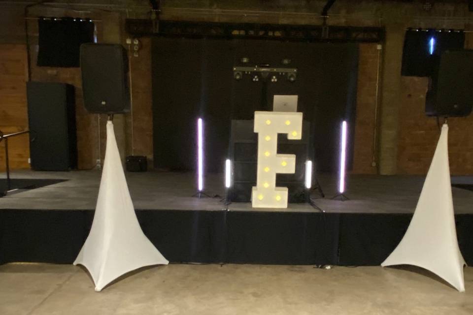 Stage setup at 201 Mesquite