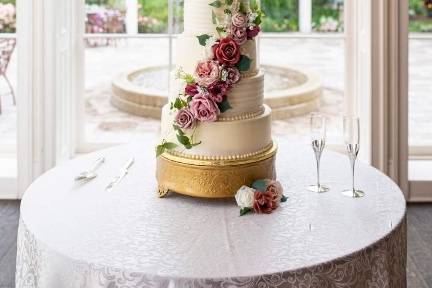 5 Tier cake with faux florals