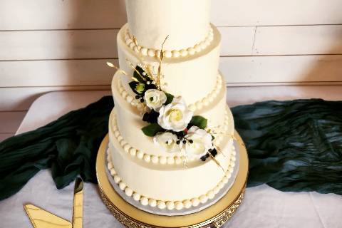 4 Tier brides cake