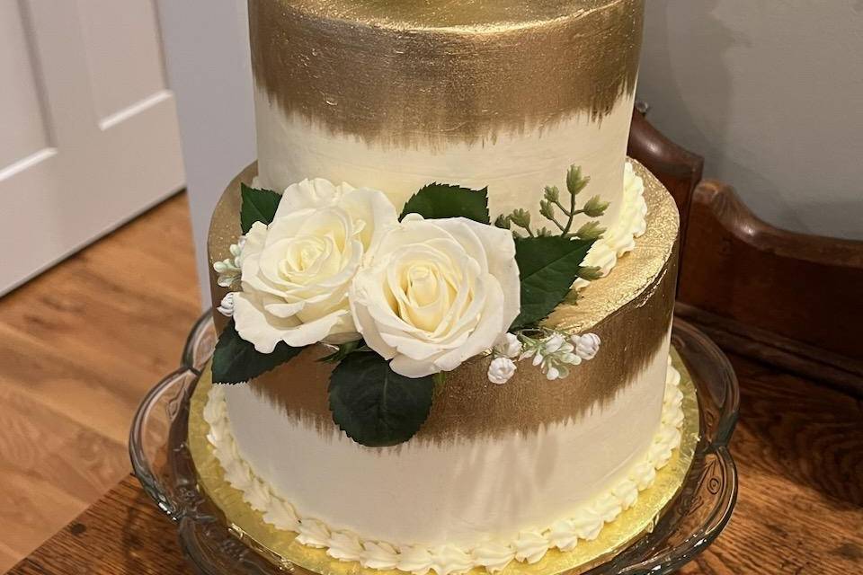 2 Tier with gold paint