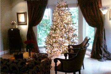 Christmas Tree in Entry Room at a Home Reception