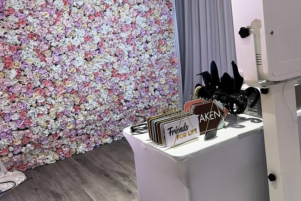 Flower Wall and Booth set up