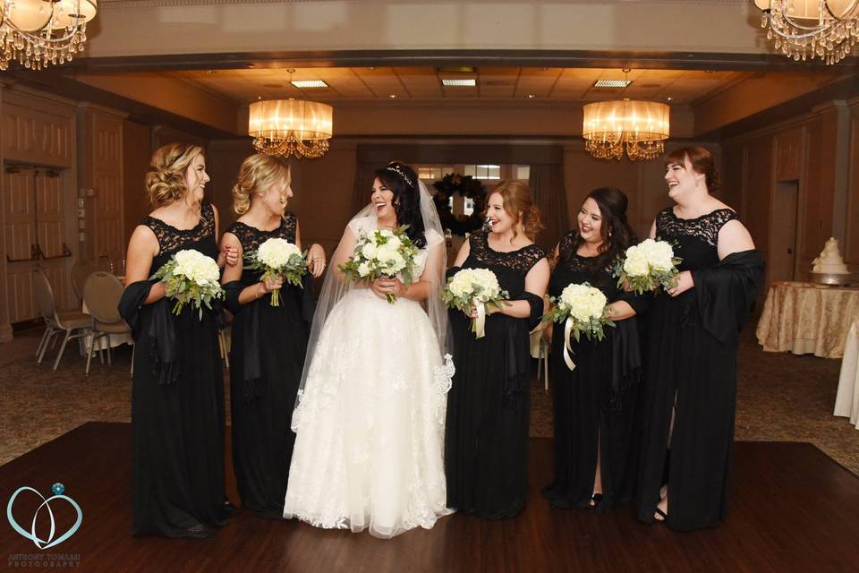 Bride and bridesmaids