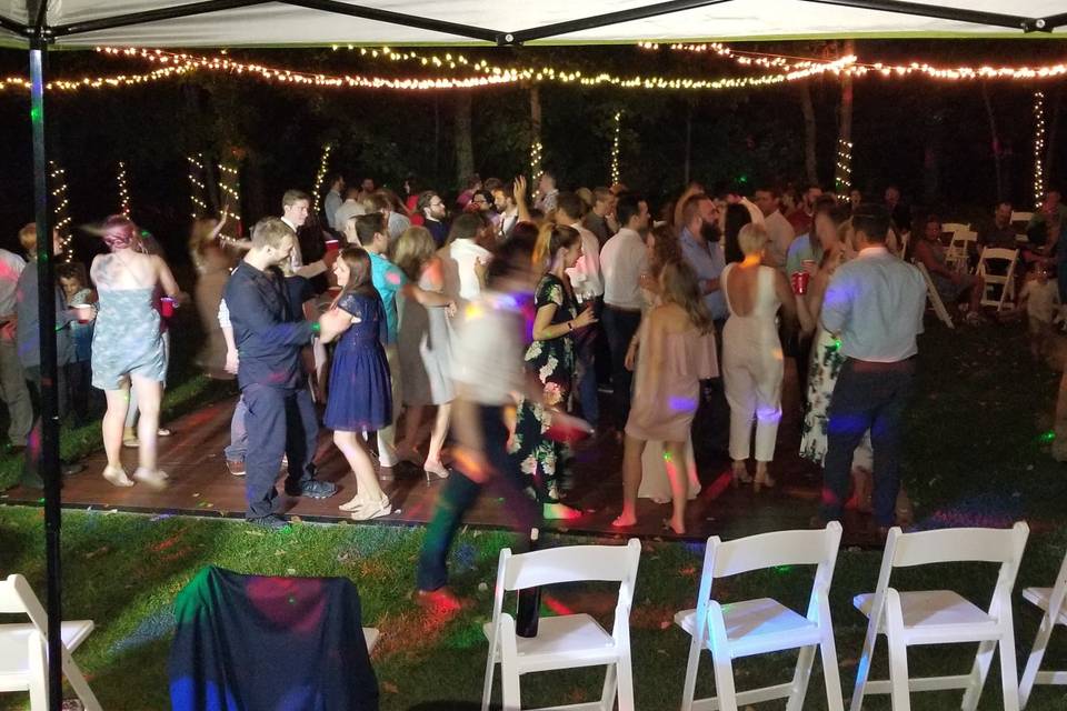 Outdoor wedding dance