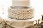 Wedding cake with silver band