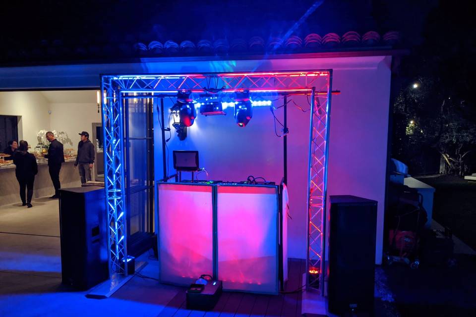 Dj booth with lighting