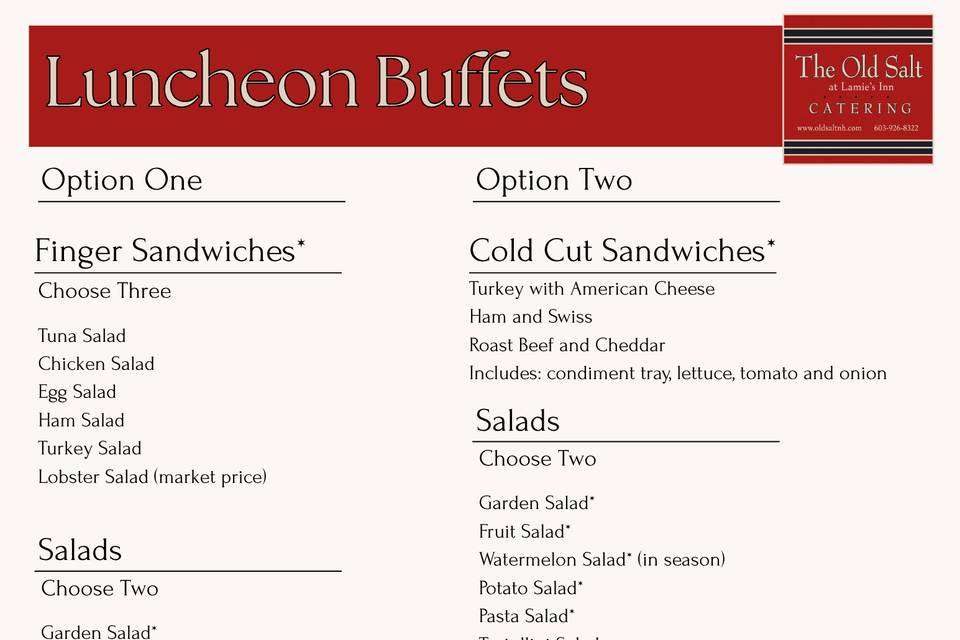 Luncheon Buffets