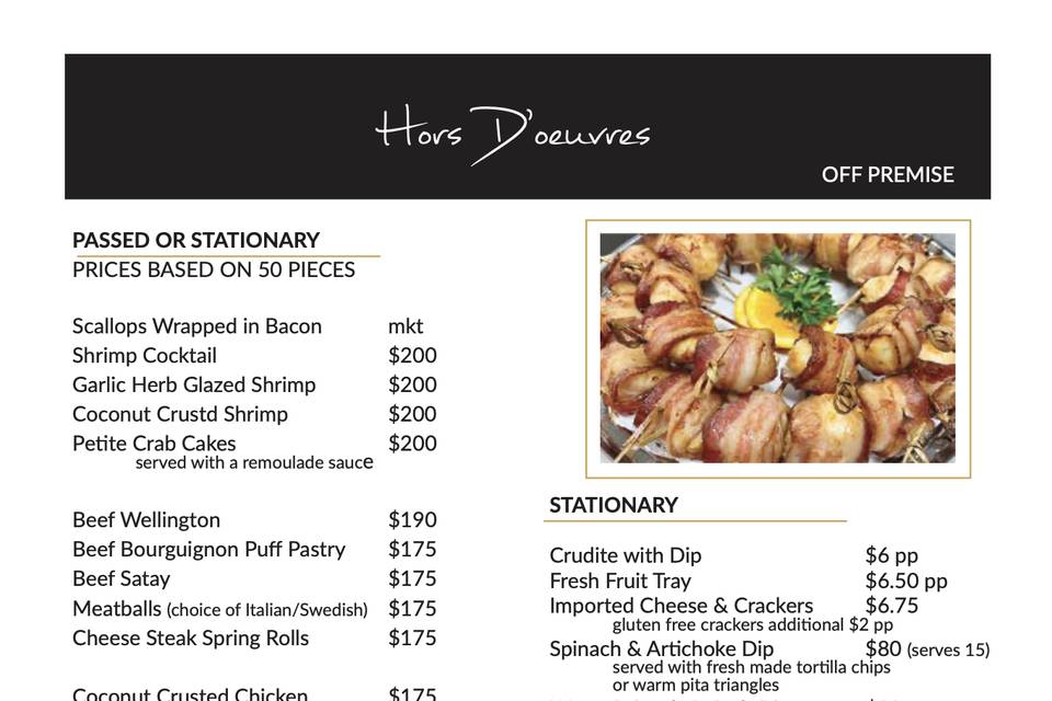 Stationary and Passed Menu