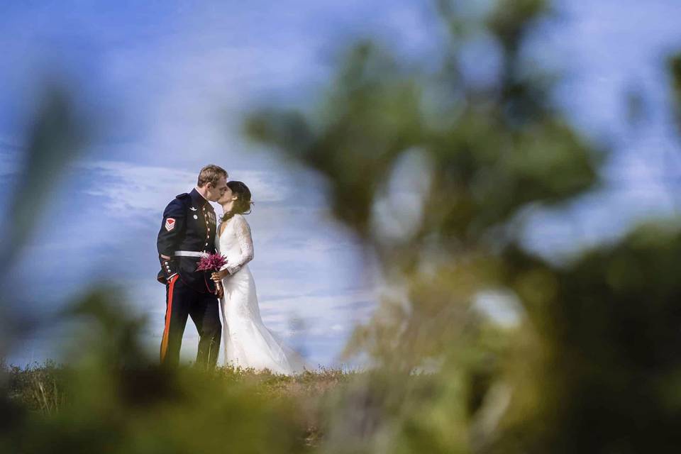 The bride and groom