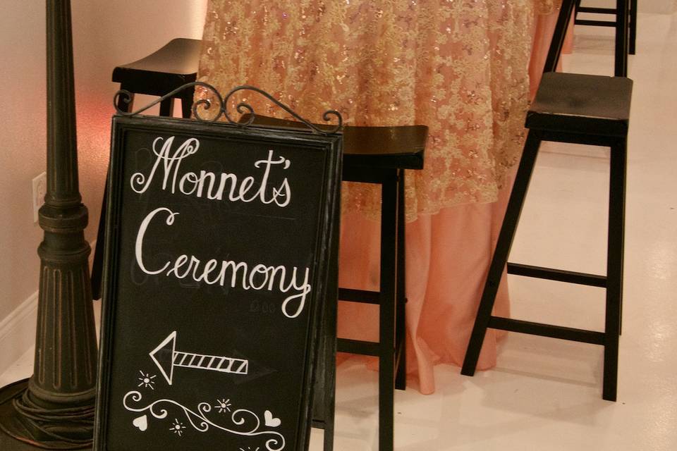Ceremony Room Sign