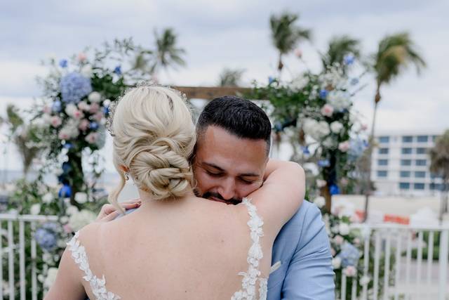 Textured Low Up-do Bride Hair
