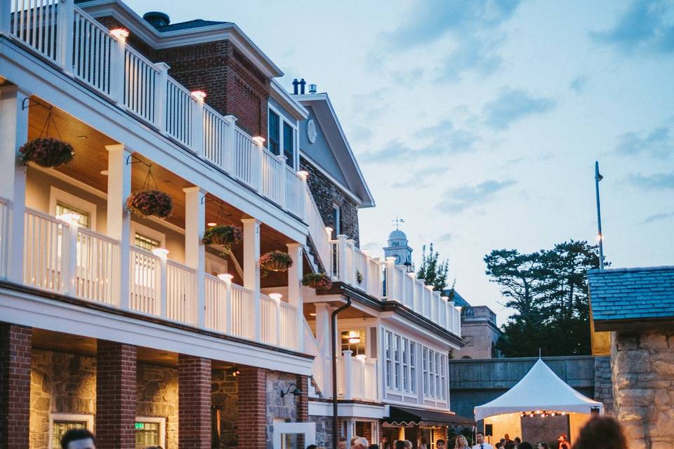 Guests celebrating outside