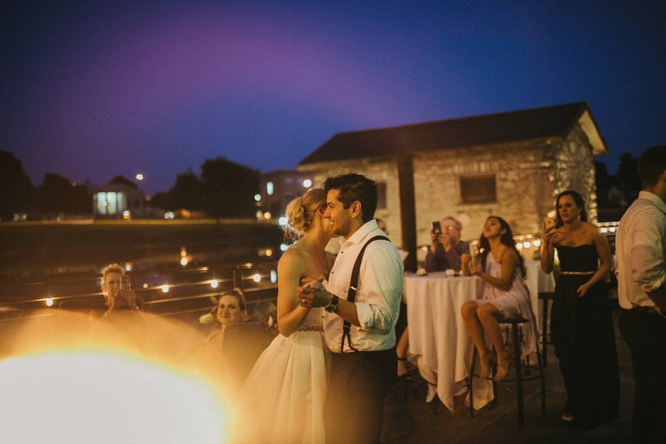 Couple dancing in the evening glow