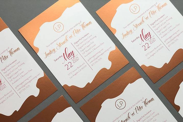 Digital foil wedding invite