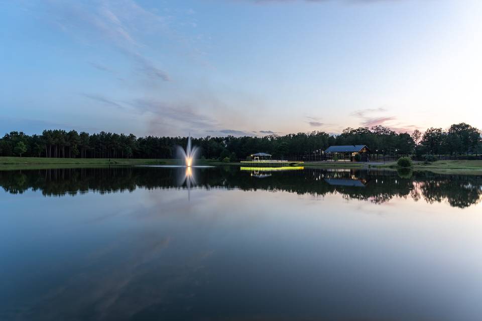 Evening lights on the pond