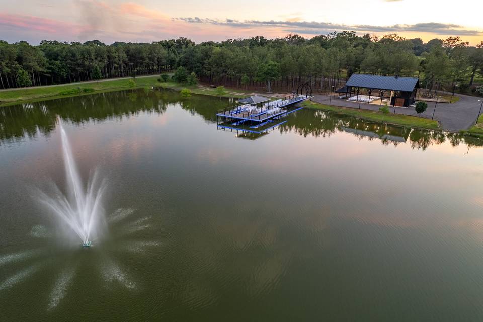 Aerial view of the pond