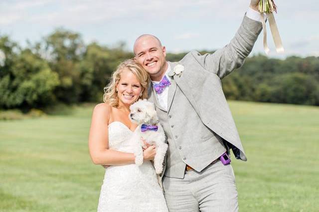 Happy bride and groom