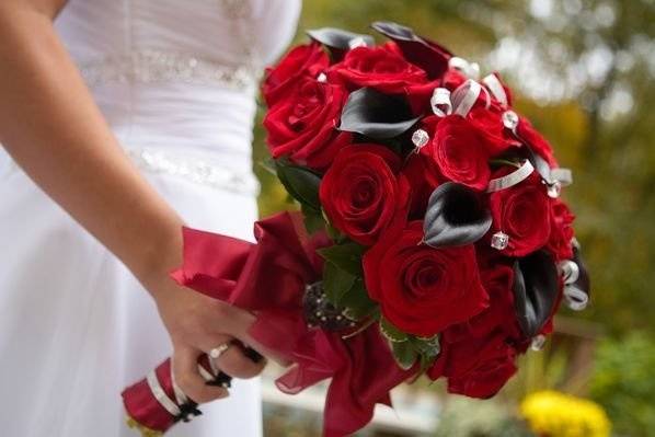 Red wedding bouquet