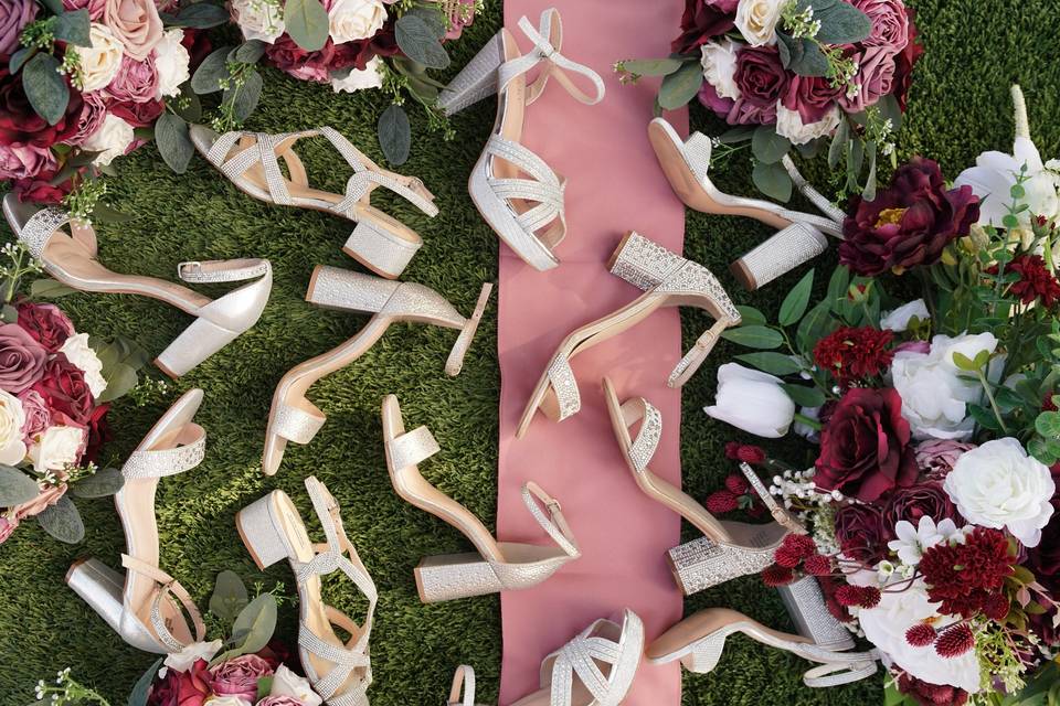 Bridal Team Heels and Flowers.