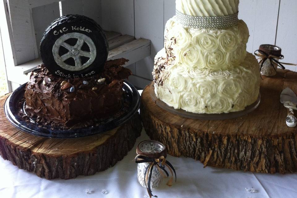 monster truck tire wedding cake