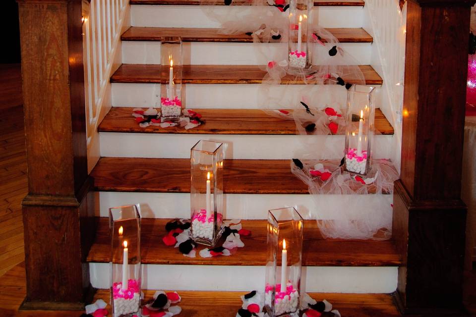 A decorated stairway