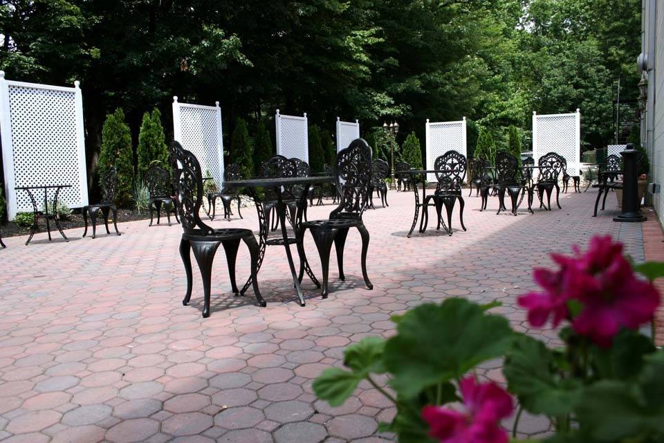 Outdoor table setup by the forest