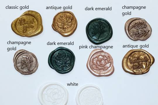 Wax seals in many styles and c