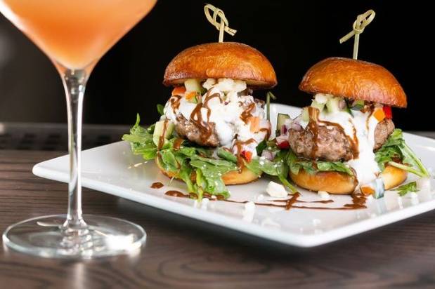 Cocktail and sliders
