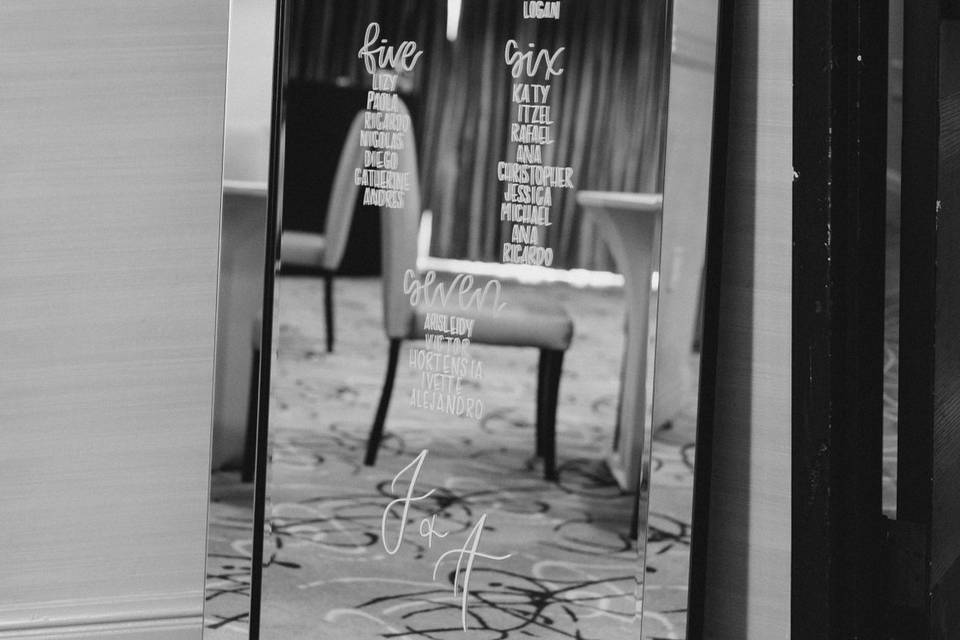 Silver Seating Chart Mirror