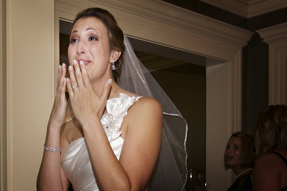 Excited bride