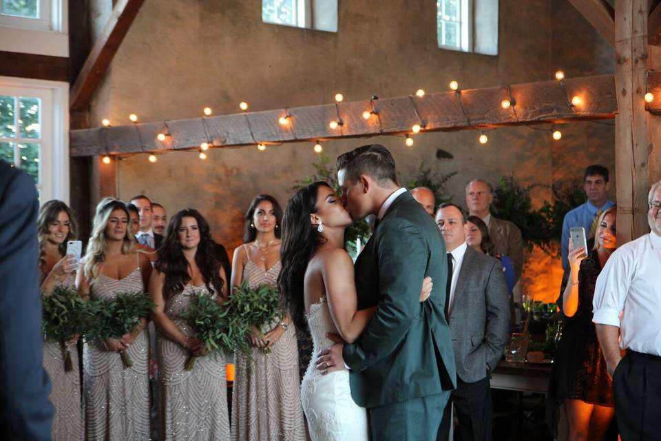 A barn inspired ceremony.