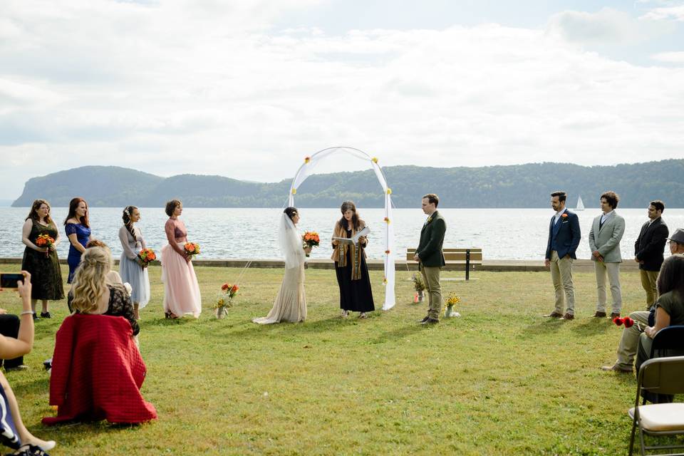 A ceremony on the Hudson