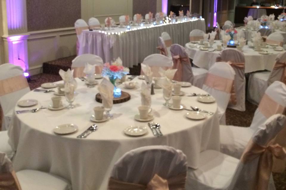 Wedding reception setup