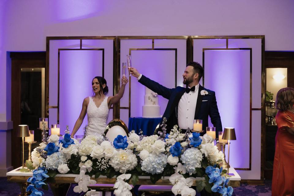 Cheering in White and Blue