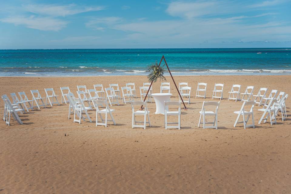 Beach front ceremony