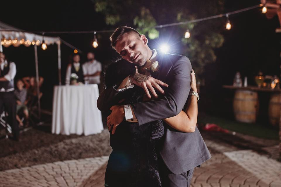 Mother and son dance