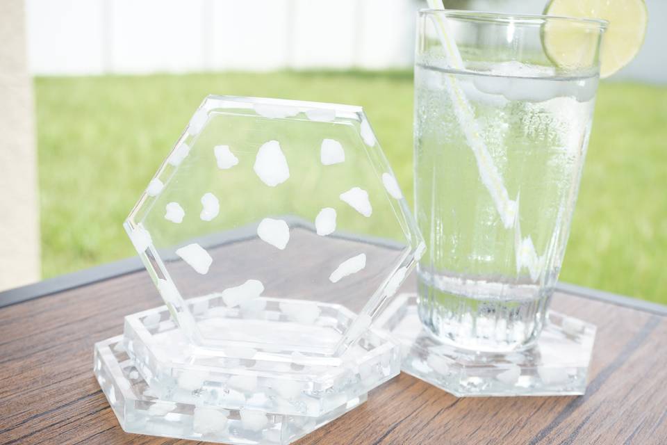 Clear Stone Resin coasters